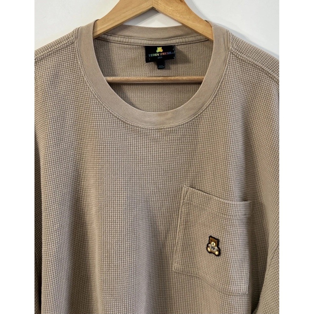 Mens Teddy Fresh Long Sleeve Crew Neck Thermal Waffle Weave Sz 3XL 2XL
